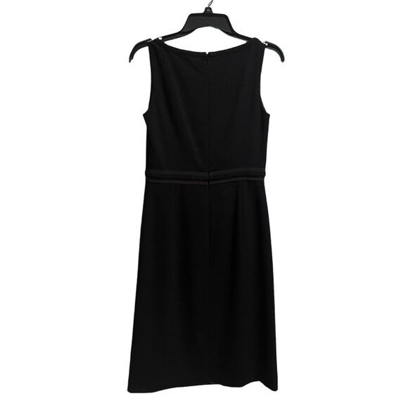 Ann Taylor Dress Womens Size 4 Black Sleeveless Ribbon Bow Tie Scoop Neckline - Picture 2 of 5